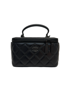 Chanel Top Handle So Black Small Vanity Lambskin